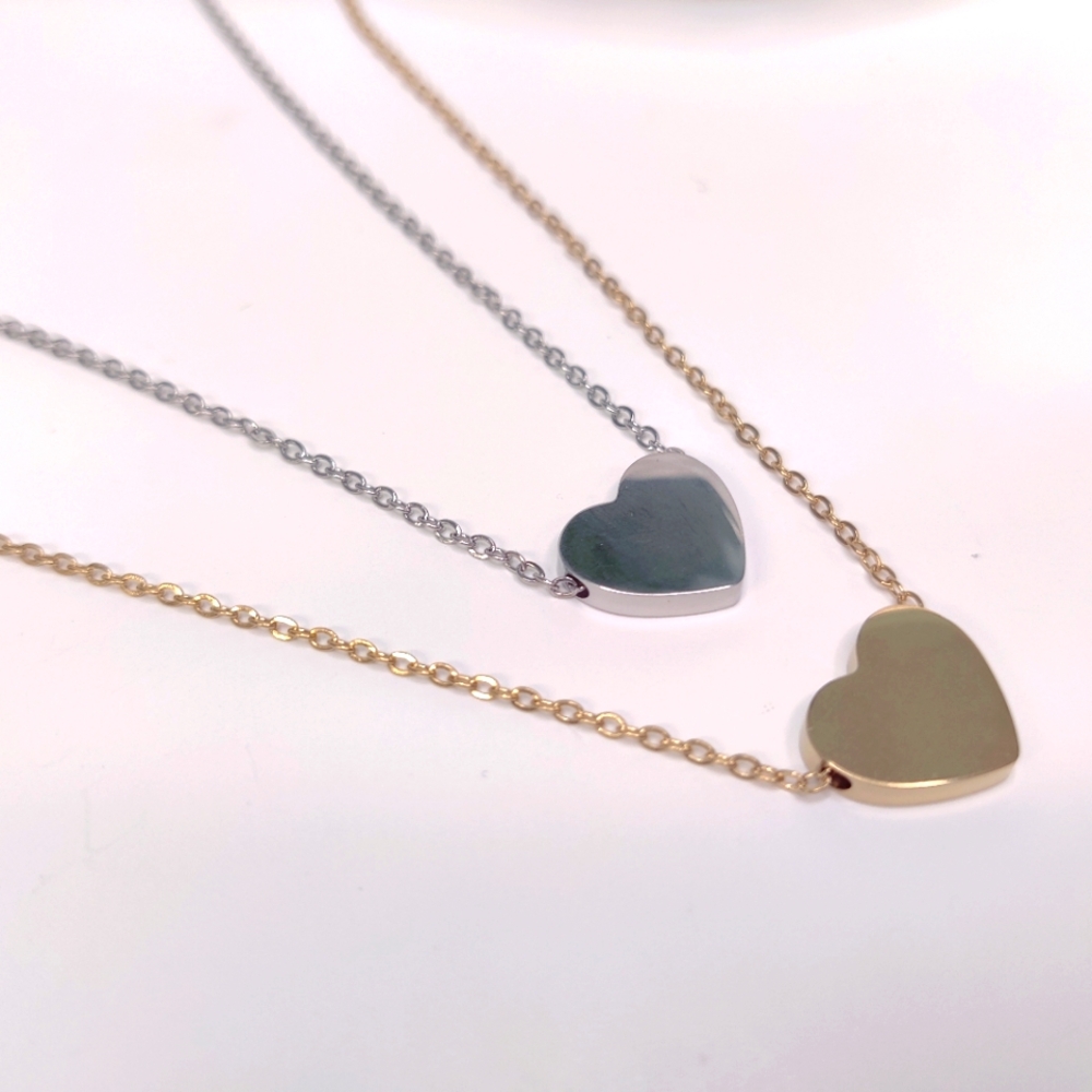 Gold and Silver Heart Pendant Necklaces